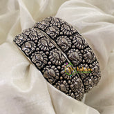 Oxidized Kolhapuri Bangles- Paisley Peacock -S466